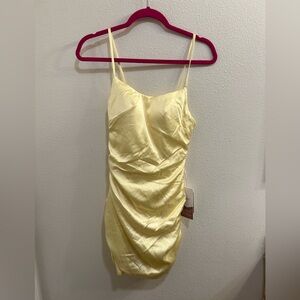 NWT stacees butter yellow mini dress